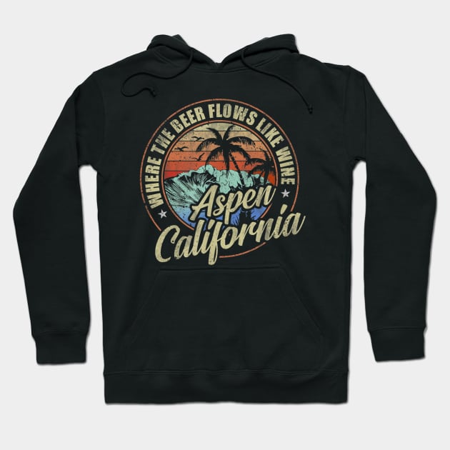 Aspen California Where The Beer Flows Like Wine Hoodie by nellieuyangela